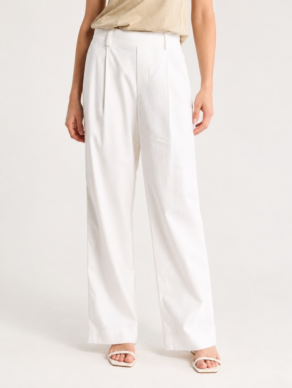 Vince Dark Water White High Rise Pleated Wide Leg Trousers Pants Size 2